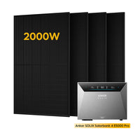 Anker SOLIX Solarbank 4 E5000 Pro, mit 4 x 500 Bifaziale Solarmodule, by Powerness