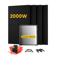 EcoFlow Stream Ultra X, All-in-One Speicher für Balkonkraftwerke, mit 4 x 500 Bifaziale Solarmodule, by Powerness