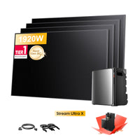 EcoFlow Stream Ultra X, All-in-One Speicher für Balkonkraftwerke, mit 4 x 480Wp Sunpro BC Bifazial Full Black Solarmodul, by Powerness