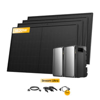 2x EcoFlow Stream Ultra, All-in-One Speicher für Balkonkraftwerke, mit 4 x 455W Bifaziale Solarmodule, by Powerness