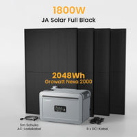 Growatt NEXA 2000 All-in-One Speicher für Balkonkraftwerke, mit 4 x 450W JA Solar Bifaziale Solarmodule,by Powerness