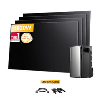 EcoFlow Stream Ultra, All-in-One Speicher für Balkonkraftwerke, mit 4 x 480Wp Sunpro BC Bifazial Full Black Solarmodul, by Powerness