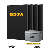 Growatt NEXA 2000 All-in-One Speicher für Balkonkraftwerke, mit 4 x 455W Bifaziale Solarmodule,by Powerness