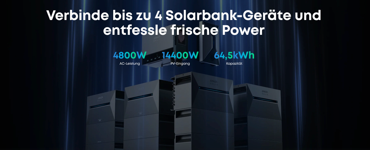 Verbinde bis zu 4 Solarbank-Geräte und entfessle frische Power