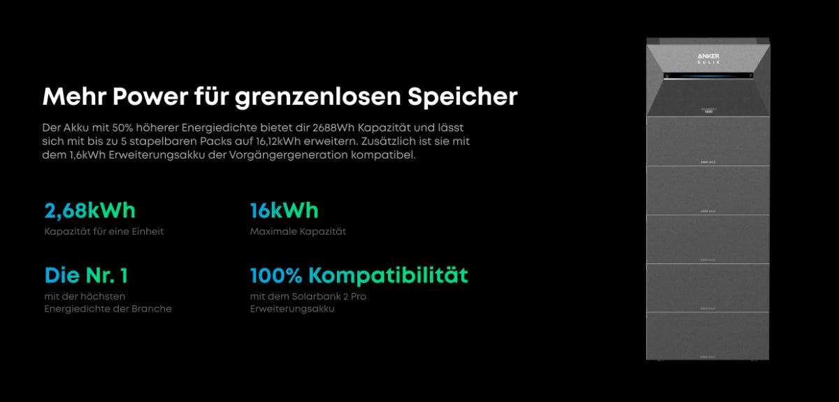 Einfache Erweiterung bis 16 kWh Speicherkapazität