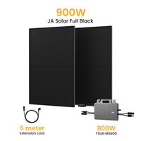 Powerness Balkonkraftwerk Set, 900/1000Wp Bifaziale Solaranlage, 800W TSUN TSOL-MS800 Wechselrichter, JA Solar Solarmodul Sonderangebot